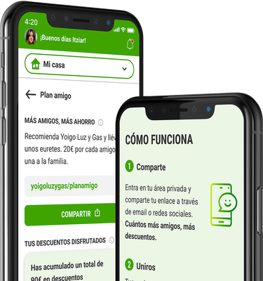 Yoigo LUZ y GAS - Recomiéndanos a través de nuestra App